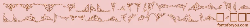Vintaged-Schriftart – Braune Schriften auf rosa Hintergrund