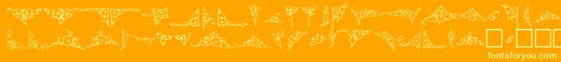 Vintaged-Schriftart – Gelbe Schriften auf orangefarbenem Hintergrund