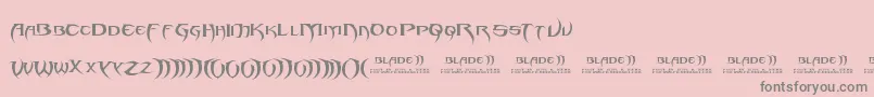 フォントBlade2 – ピンクの背景に灰色の文字