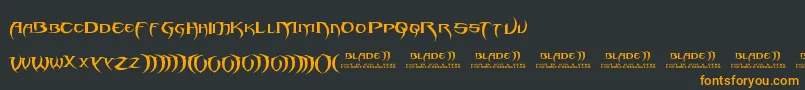 Blade2-Schriftart – Orangefarbene Schriften auf schwarzem Hintergrund