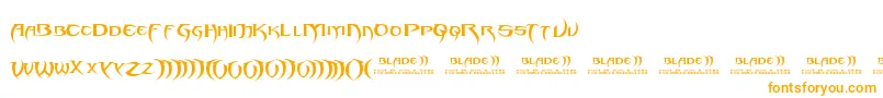 Blade2-Schriftart – Orangefarbene Schriften auf weißem Hintergrund