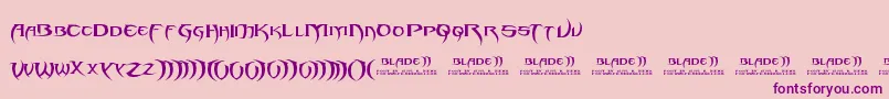 Fonte Blade2 – fontes roxas em um fundo rosa