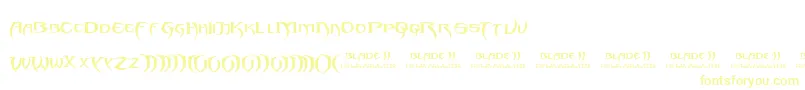 Blade2-Schriftart – Gelbe Schriften auf weißem Hintergrund