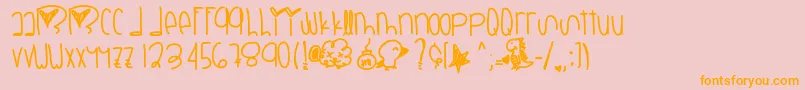 Deliberation Font – Orange Fonts on Pink Background