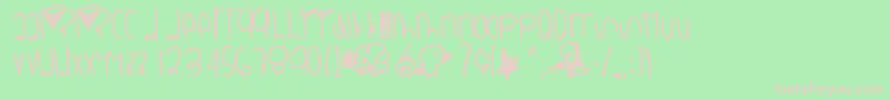 Deliberation Font – Pink Fonts on Green Background