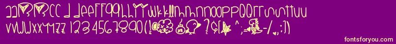 Deliberation Font – Yellow Fonts on Purple Background