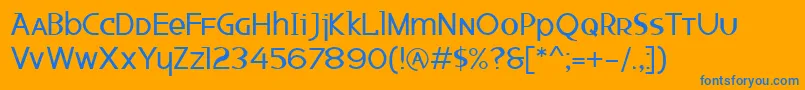 Ketchup Font – Blue Fonts on Orange Background