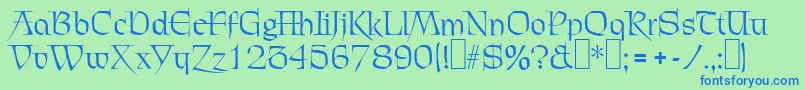 C720DecoRegular Font – Blue Fonts on Green Background