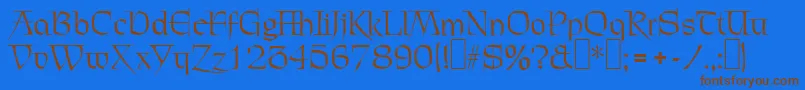 C720DecoRegular Font – Brown Fonts on Blue Background