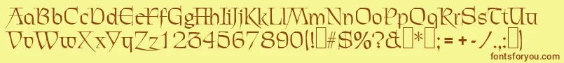 C720DecoRegular Font – Brown Fonts on Yellow Background