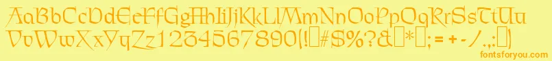 C720DecoRegular Font – Orange Fonts on Yellow Background