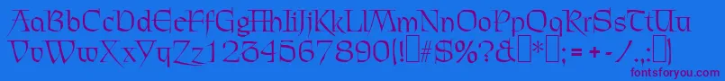 C720DecoRegular-Schriftart – Violette Schriften auf blauem Hintergrund