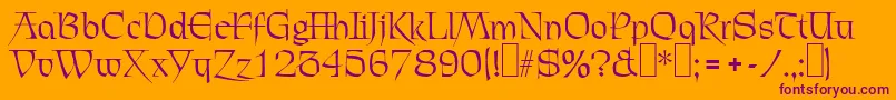 C720DecoRegular Font – Purple Fonts on Orange Background