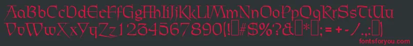 フォントC720DecoRegular – 黒い背景に赤い文字
