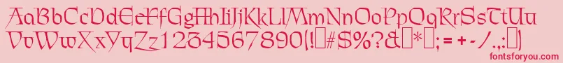 Czcionka C720DecoRegular – czerwone czcionki na różowym tle
