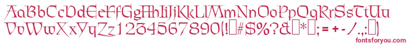 C720DecoRegular Font – Red Fonts on White Background