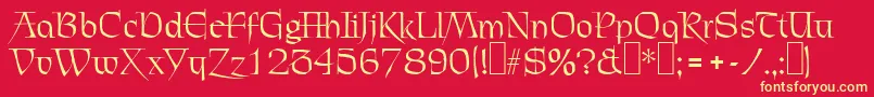 C720DecoRegular Font – Yellow Fonts on Red Background