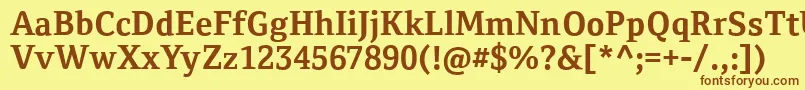 Шрифт CordaleCorpBold – коричневые шрифты на жёлтом фоне