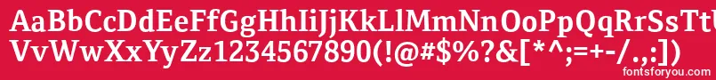 フォントCordaleCorpBold – 赤い背景に白い文字