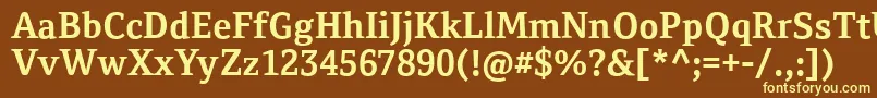 Шрифт CordaleCorpBold – жёлтые шрифты на коричневом фоне