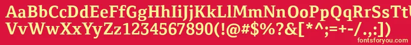 CordaleCorpBold Font – Yellow Fonts on Red Background