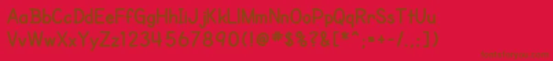 SfCartoonistHandBold-fontti – ruskeat fontit punaisella taustalla