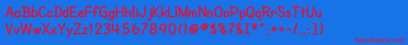 SfCartoonistHandBold Font – Red Fonts on Blue Background