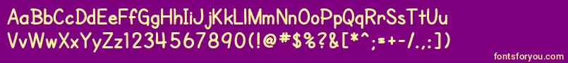 SfCartoonistHandBold Font – Yellow Fonts on Purple Background