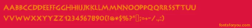 Outlinestorm Font – Orange Fonts on Red Background