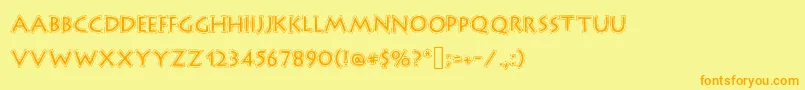 Outlinestorm Font – Orange Fonts on Yellow Background