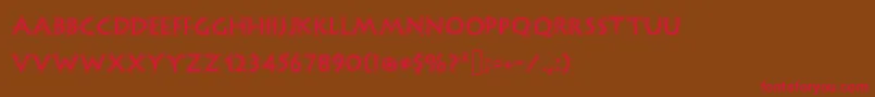 フォントOutlinestorm – 赤い文字が茶色の背景にあります。