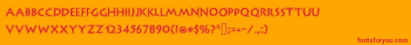 Outlinestorm Font – Red Fonts on Orange Background