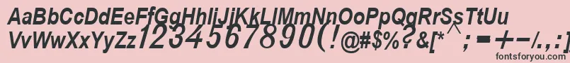 D432BoldItalic Font – Black Fonts on Pink Background