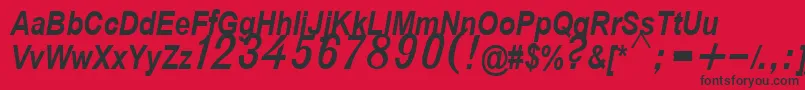 D432BoldItalic Font – Black Fonts on Red Background