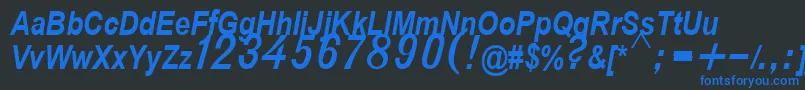 D432BoldItalic Font – Blue Fonts on Black Background