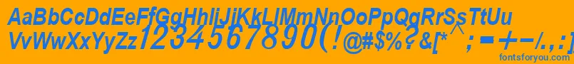 D432BoldItalic Font – Blue Fonts on Orange Background