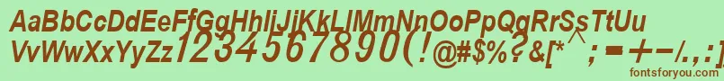 D432BoldItalic Font – Brown Fonts on Green Background