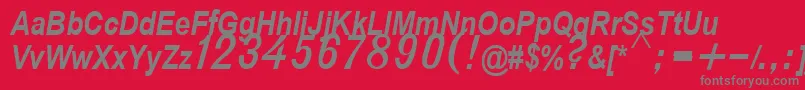 D432BoldItalic Font – Gray Fonts on Red Background