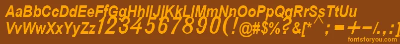 D432BoldItalic Font – Orange Fonts on Brown Background