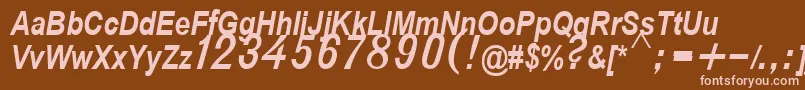 D432BoldItalic Font – Pink Fonts on Brown Background