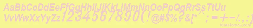 D432BoldItalic Font – Pink Fonts on Yellow Background