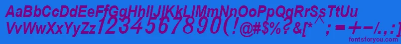 D432BoldItalic Font – Purple Fonts on Blue Background