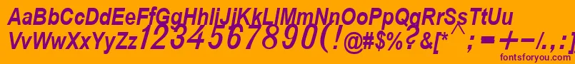 D432BoldItalic Font – Purple Fonts on Orange Background