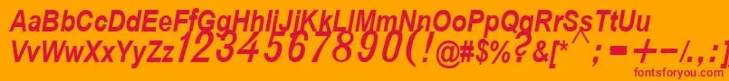 D432BoldItalic Font – Red Fonts on Orange Background