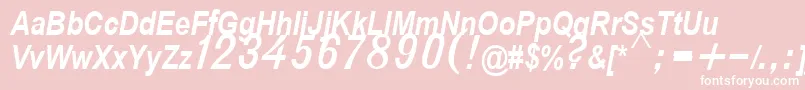 D432BoldItalic Font – White Fonts on Pink Background