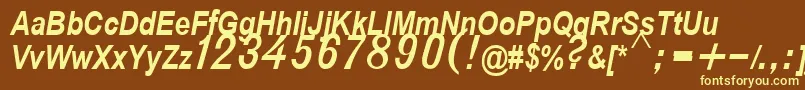 D432BoldItalic Font – Yellow Fonts on Brown Background