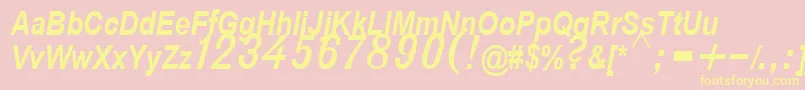 D432BoldItalic Font – Yellow Fonts on Pink Background