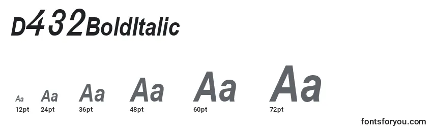 D432BoldItalic Font Sizes