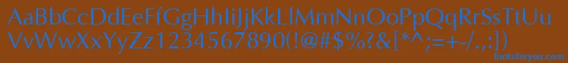 Weitere Informationen zur AgopusNormal-Schriftart AgopusNormal-Schriftart – Blaue Schriften auf braunem Hintergrund