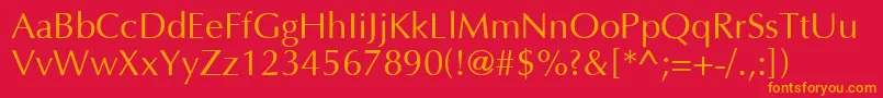 AgopusNormal Font – Orange Fonts on Red Background